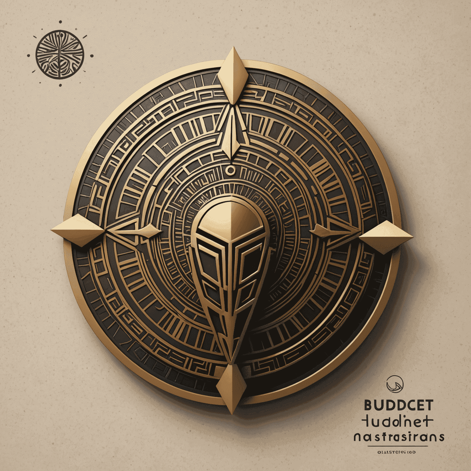 BudgetMasterClass logo featuring a stylized African shield with geometric patterns and a coin symbol