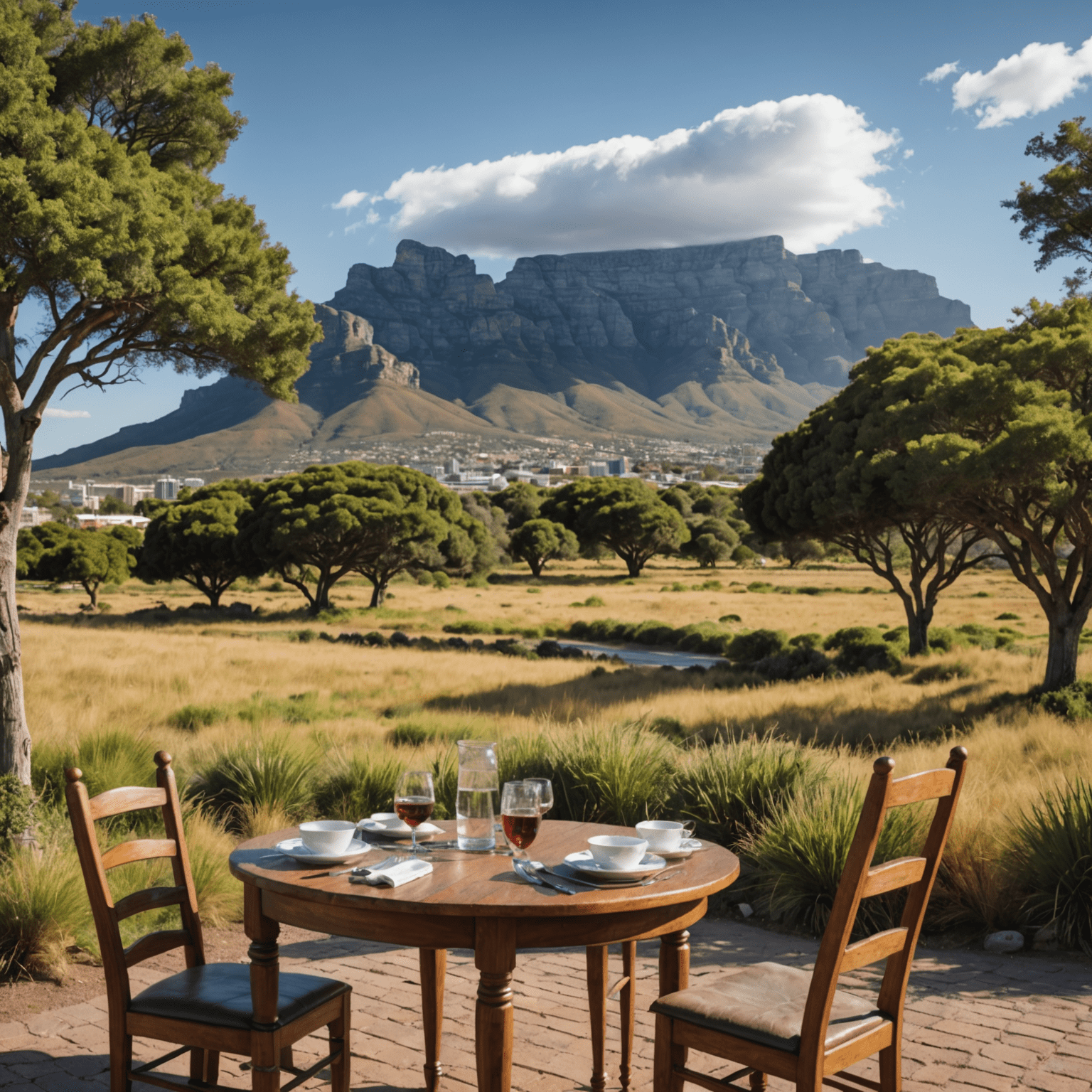 South African landscape with Table Mountain in the background, symbolizing the changing retirement landscape